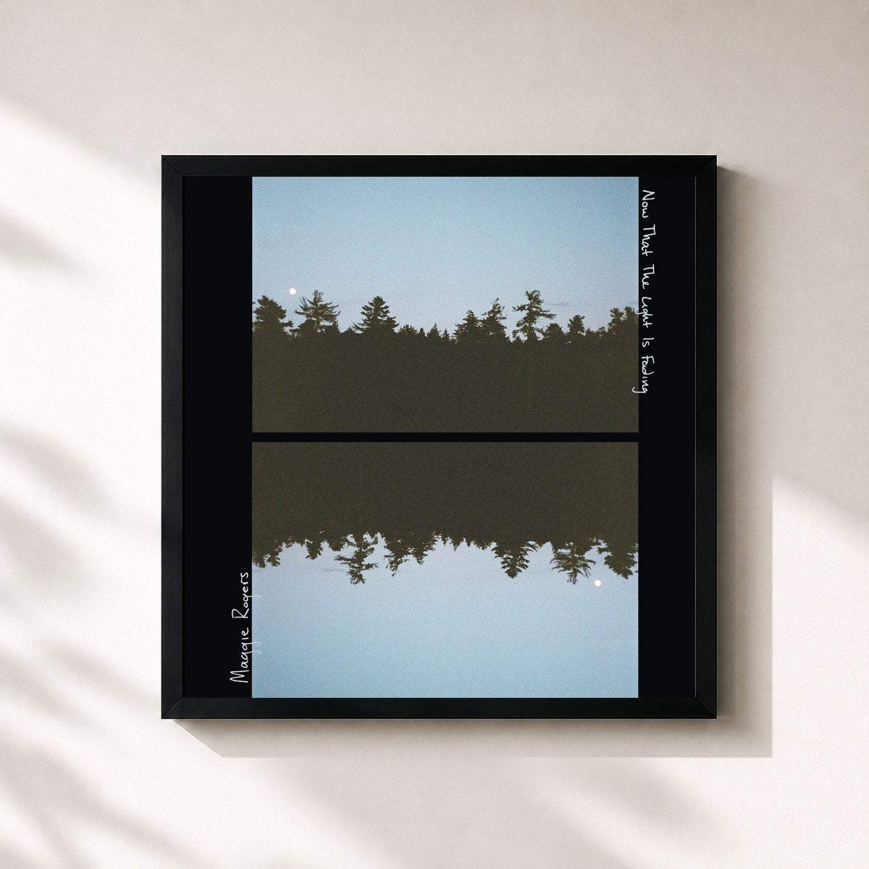 #noir Tableau carré de l'album Now That The Light Is Fading de Maggie Rogers, cadre noir 32x32 cm