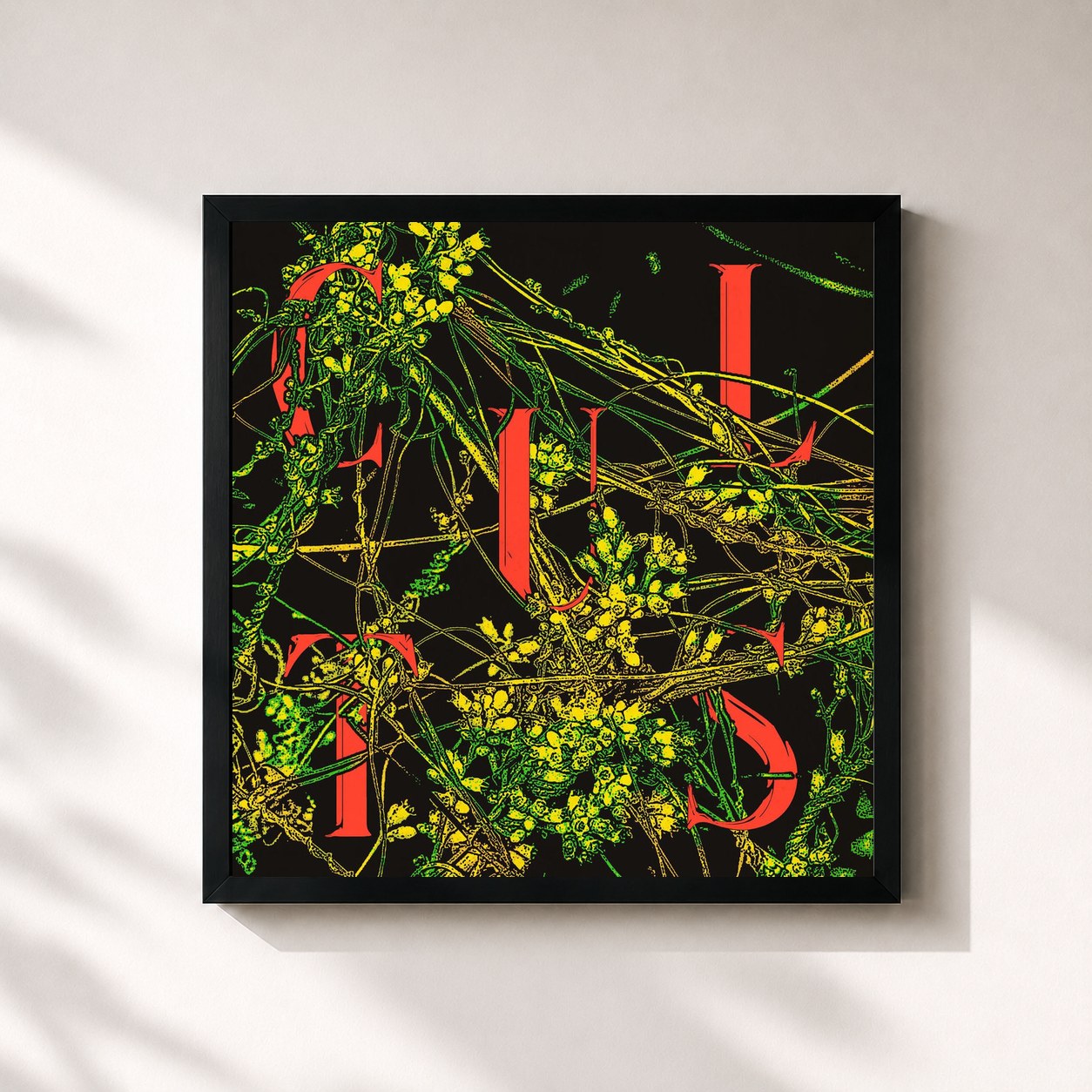 #noir Tableau carré de l'album Host de cults, cadre noir 32x32 cm
