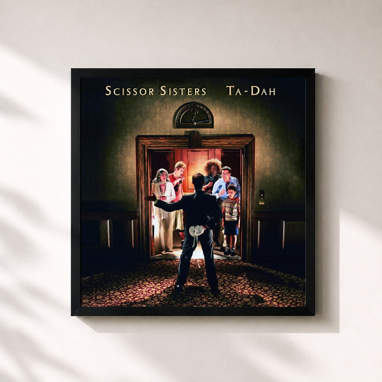#noir Tableau carré de l'album Ta-Dah de Scissor Sisters, cadre noir 32x32 cm