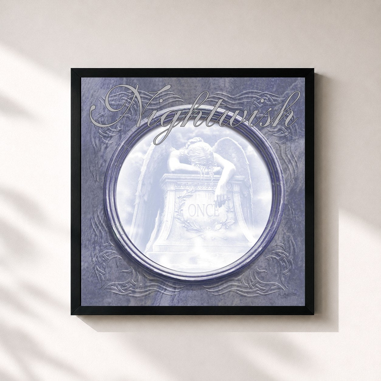 #noir Tableau carré de l'album Once de Nightwish, cadre noir 32x32 cm
