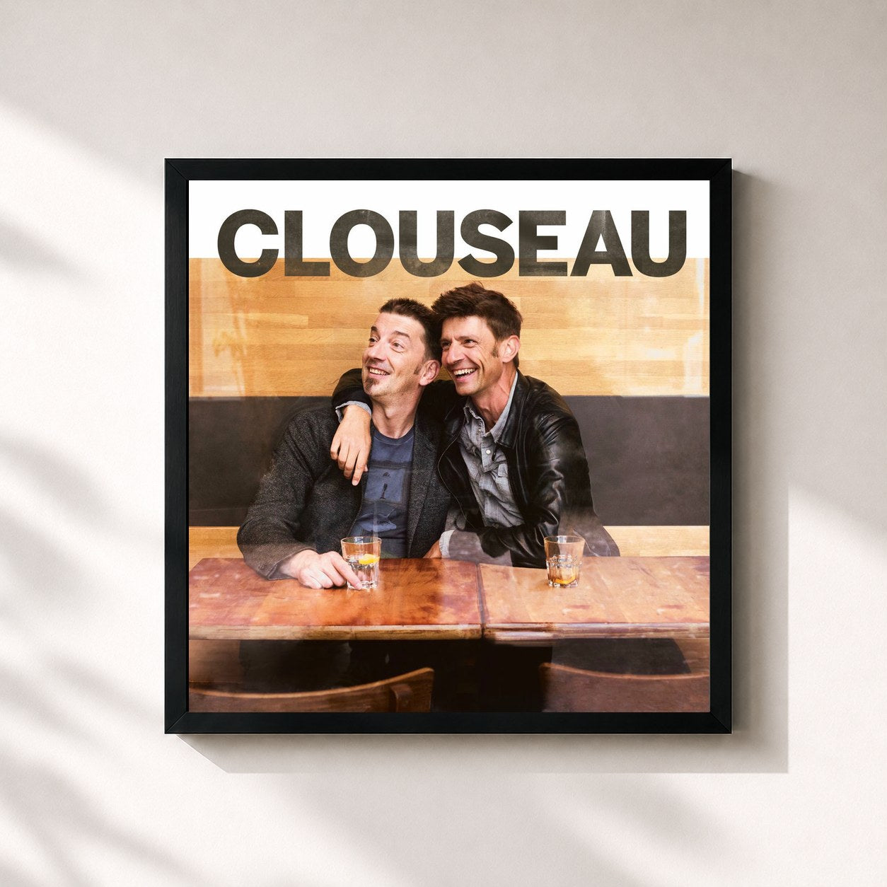#noir Tableau carré de l'album Clouseau de Clouseau, cadre noir 32x32 cm