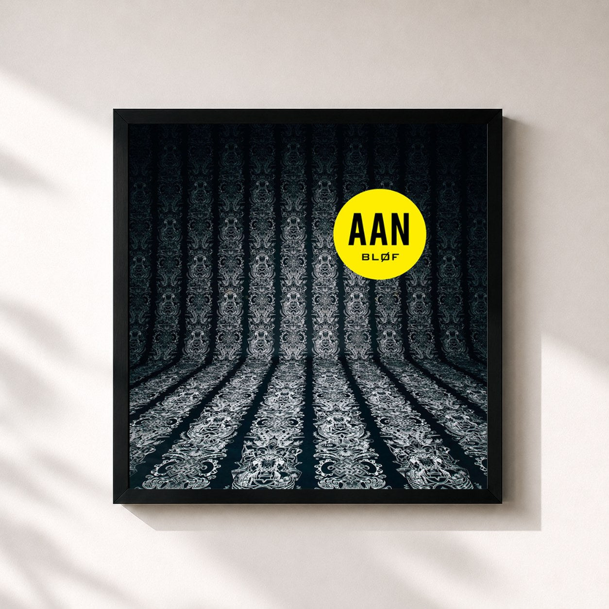 #noir Tableau carré de l'album Aan de Bløf, cadre noir 32x32 cm