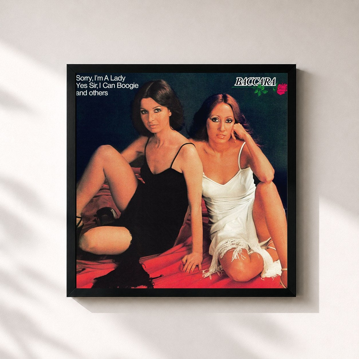#noir Tableau carré de l'album Baccara de Baccara, cadre noir 32x32 cm