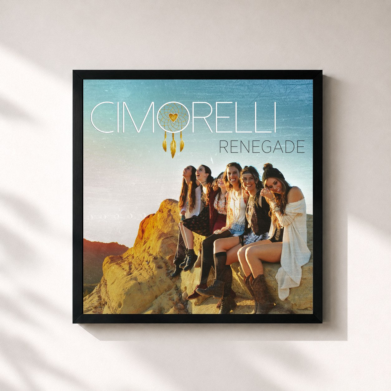 #noir Tableau carré de l'album Renegade de Cimorelli, cadre noir 32x32 cm