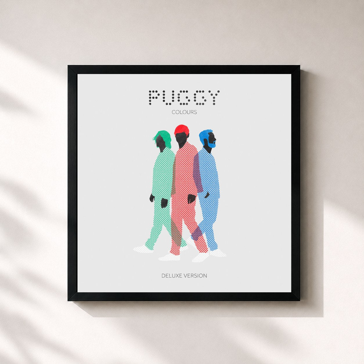 #noir Tableau carré de l'album Colours (Deluxe) de Puggy, cadre noir 32x32 cm