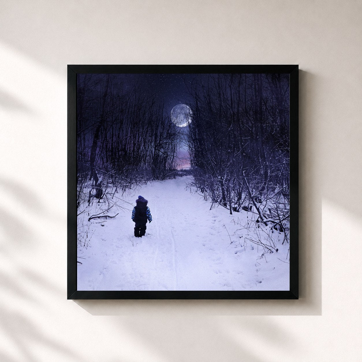 #noir Tableau carré de l'album Nie wieder Winter de Metrickz, cadre noir 32x32 cm
