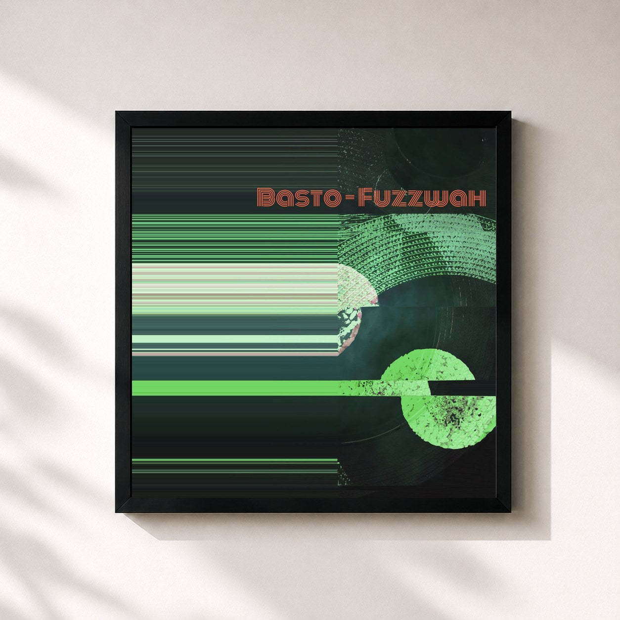 #noir Tableau carré de l'album Fuzzwah de Basto, cadre noir 32x32 cm
