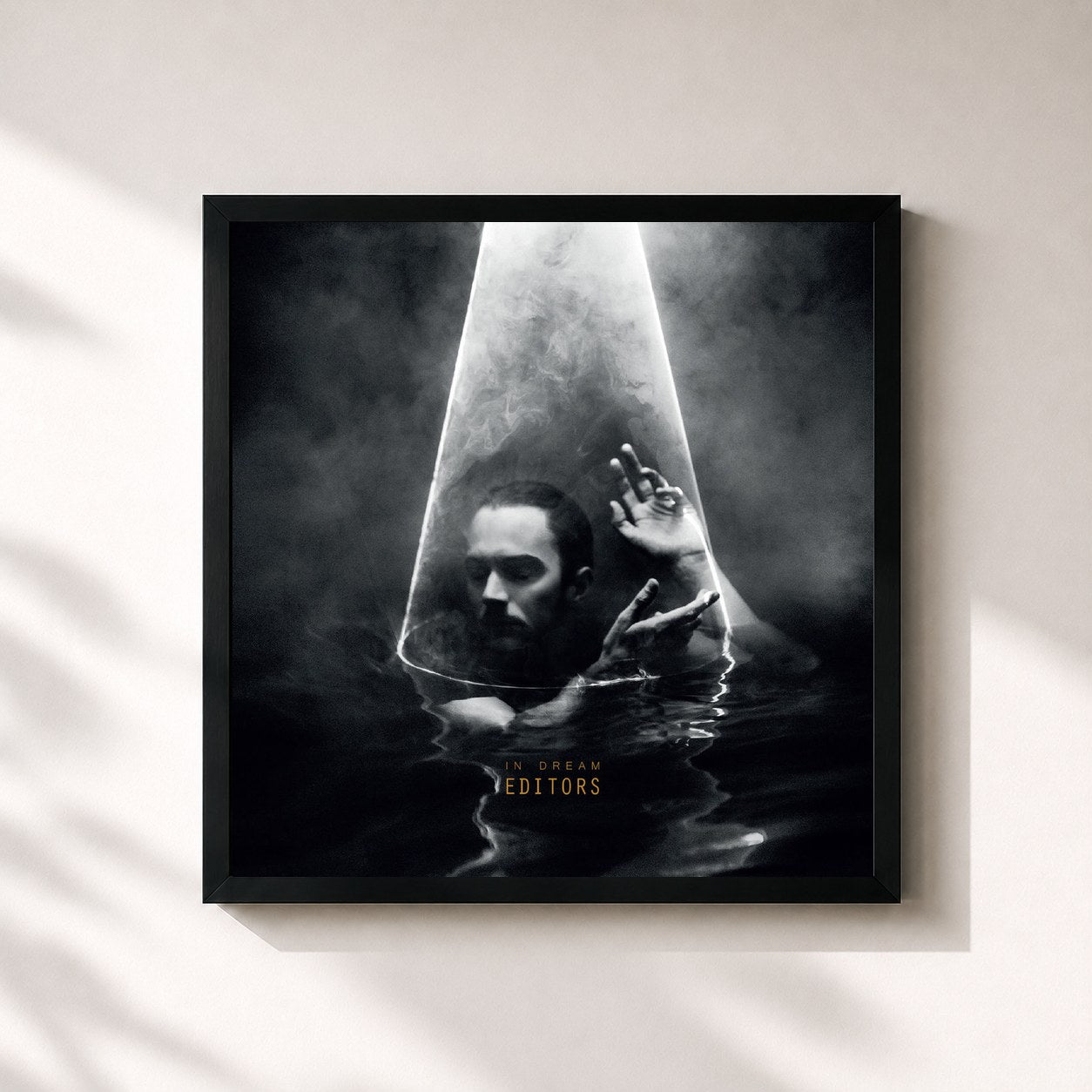 #noir Tableau carré de l'album In Dream de Editors, cadre noir 32x32 cm