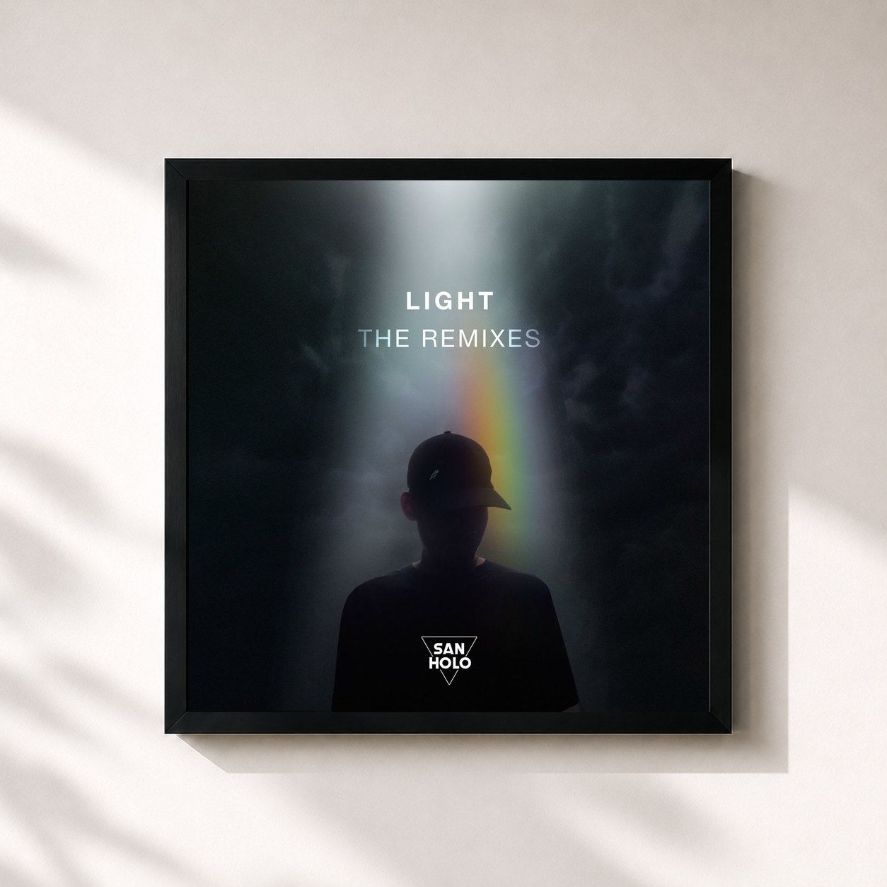 #noir Tableau carré de l'album Light (Remixes) de San Holo, cadre noir 32x32 cm