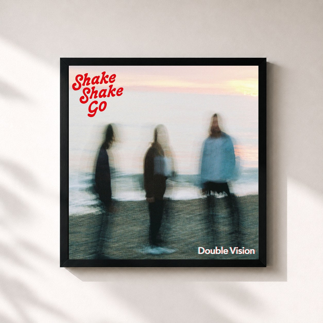#noir Tableau carré de l'album Double Vision de Shake Shake Go, cadre noir 32x32 cm