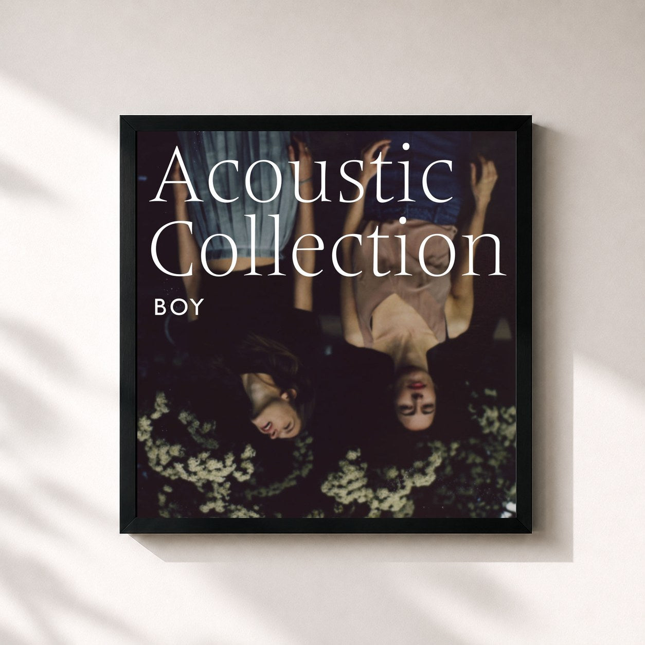 #noir Tableau carré de l'album Acoustic Collection de BOY, cadre noir 32x32 cm