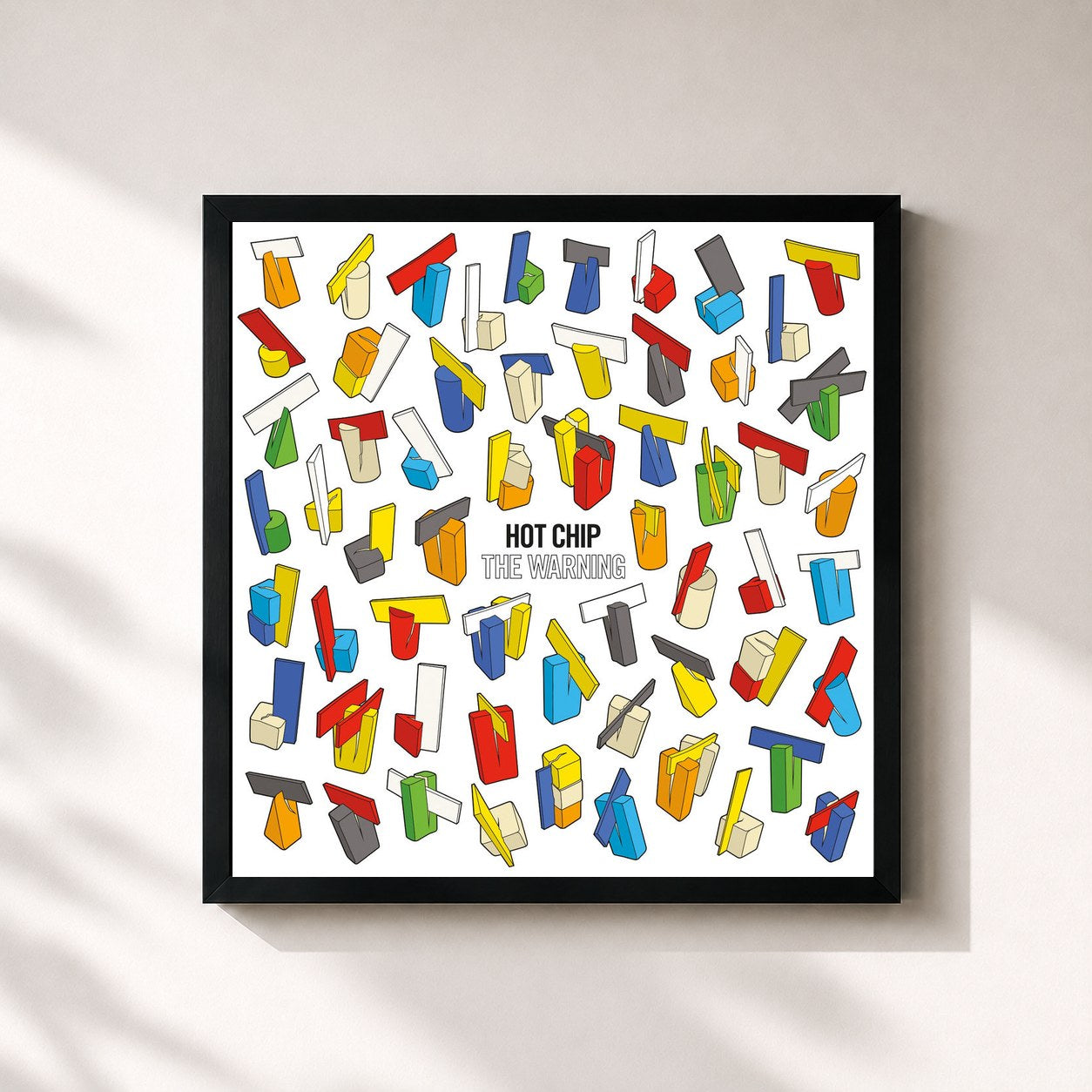 #noir Tableau carré de l'album The Warning (20th Anniversary Edition) de Hot Chip, cadre noir 32x32 cm