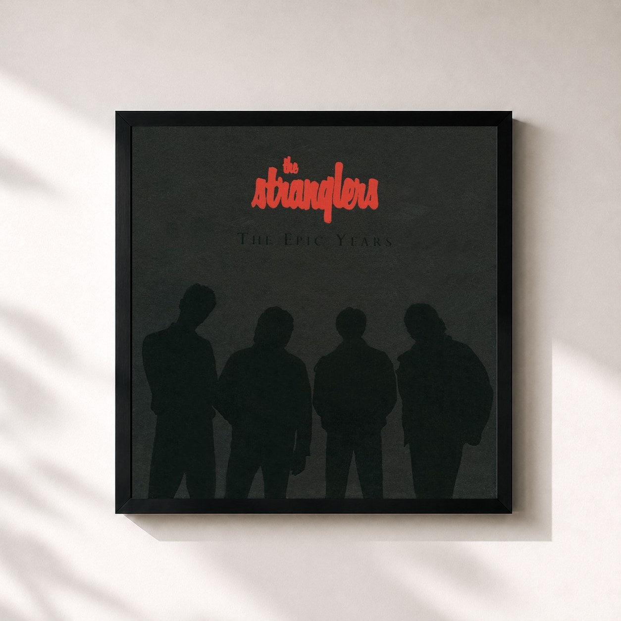#noir Tableau carré de l'album Box Set de The Stranglers, cadre noir 32x32 cm