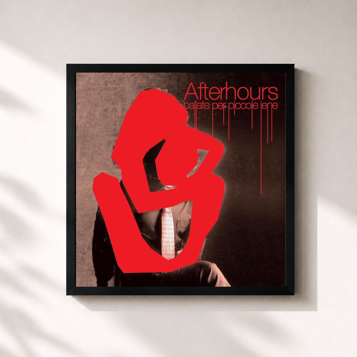 #noir Tableau carré de l'album Ballate Per Piccole Iene (Remastered 2025) de AFTERHOURS, cadre noir 32x32 cm