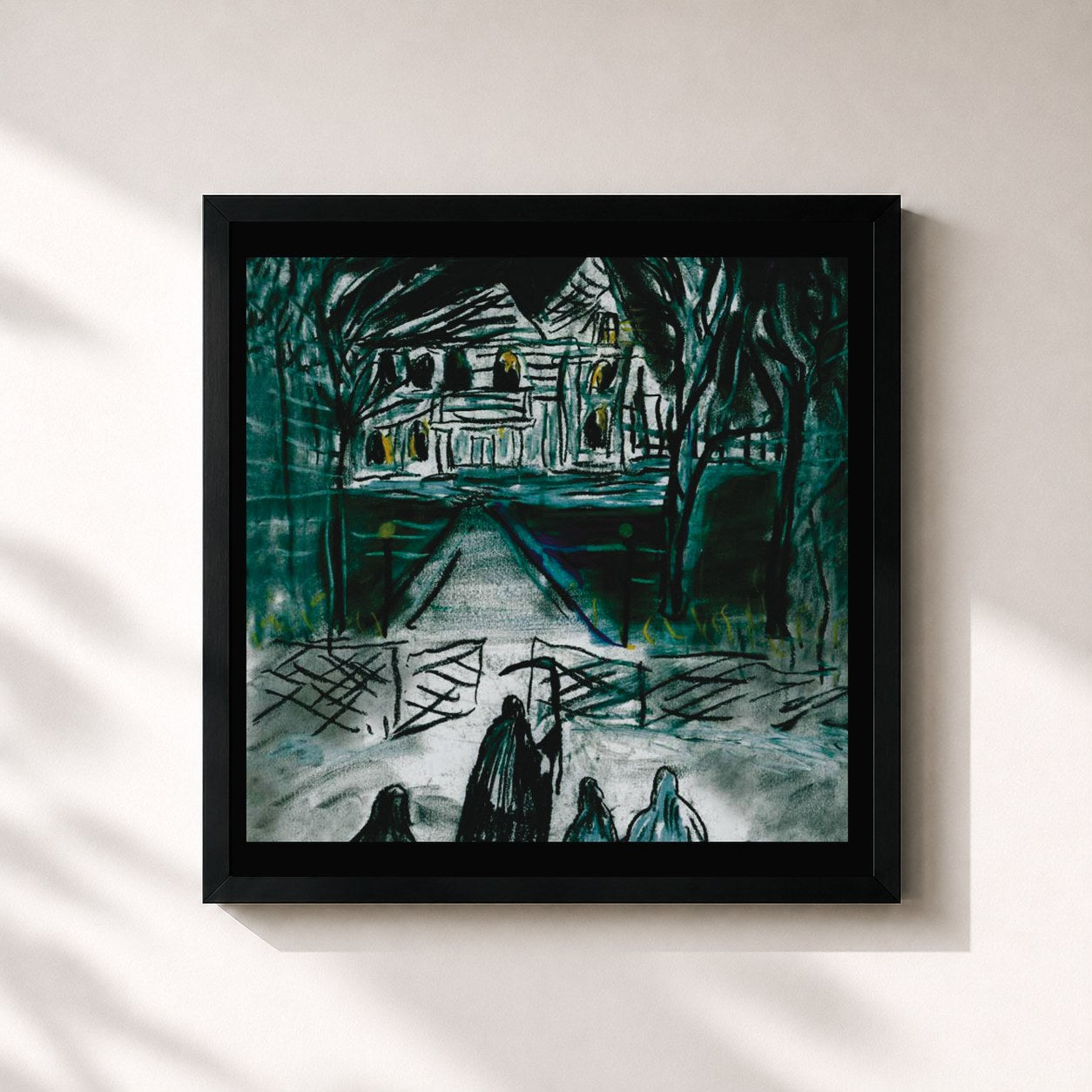 #noir Tableau carré de l'album 29 de Ryan Adams, cadre noir 32x32 cm