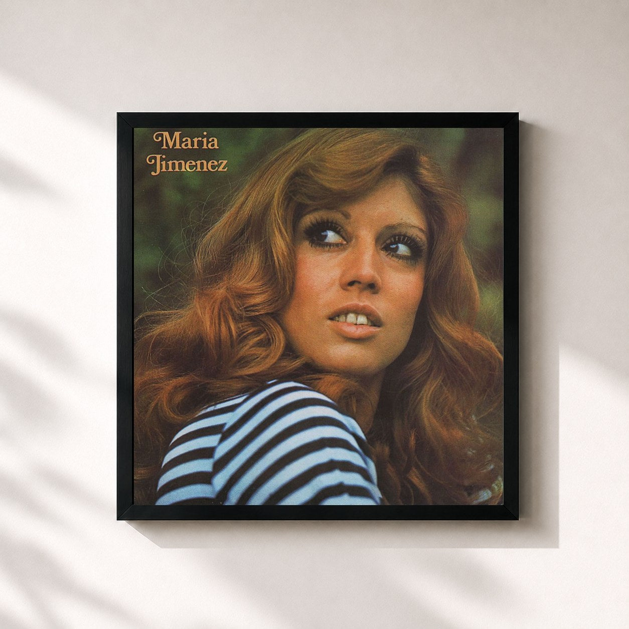 #noir Tableau carré de l'album Maria Jimenez de Maria Jimenez, cadre noir 32x32 cm