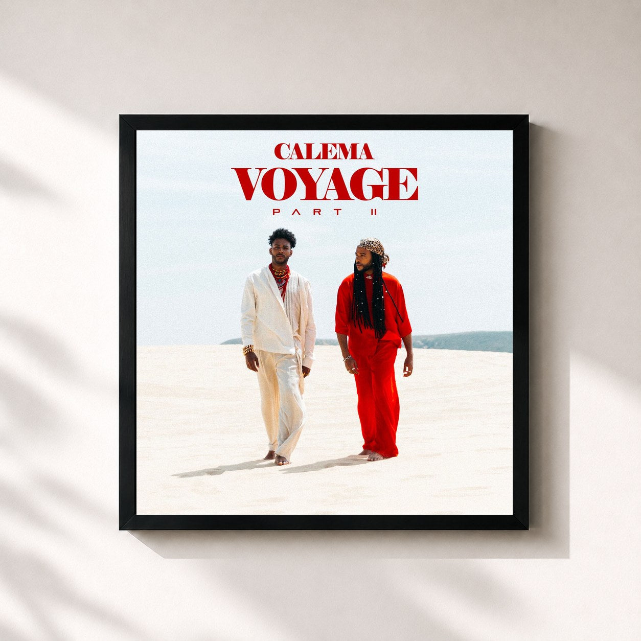 #noir Tableau carré de l'album Voyage (Part II) de Calema, cadre noir 32x32 cm