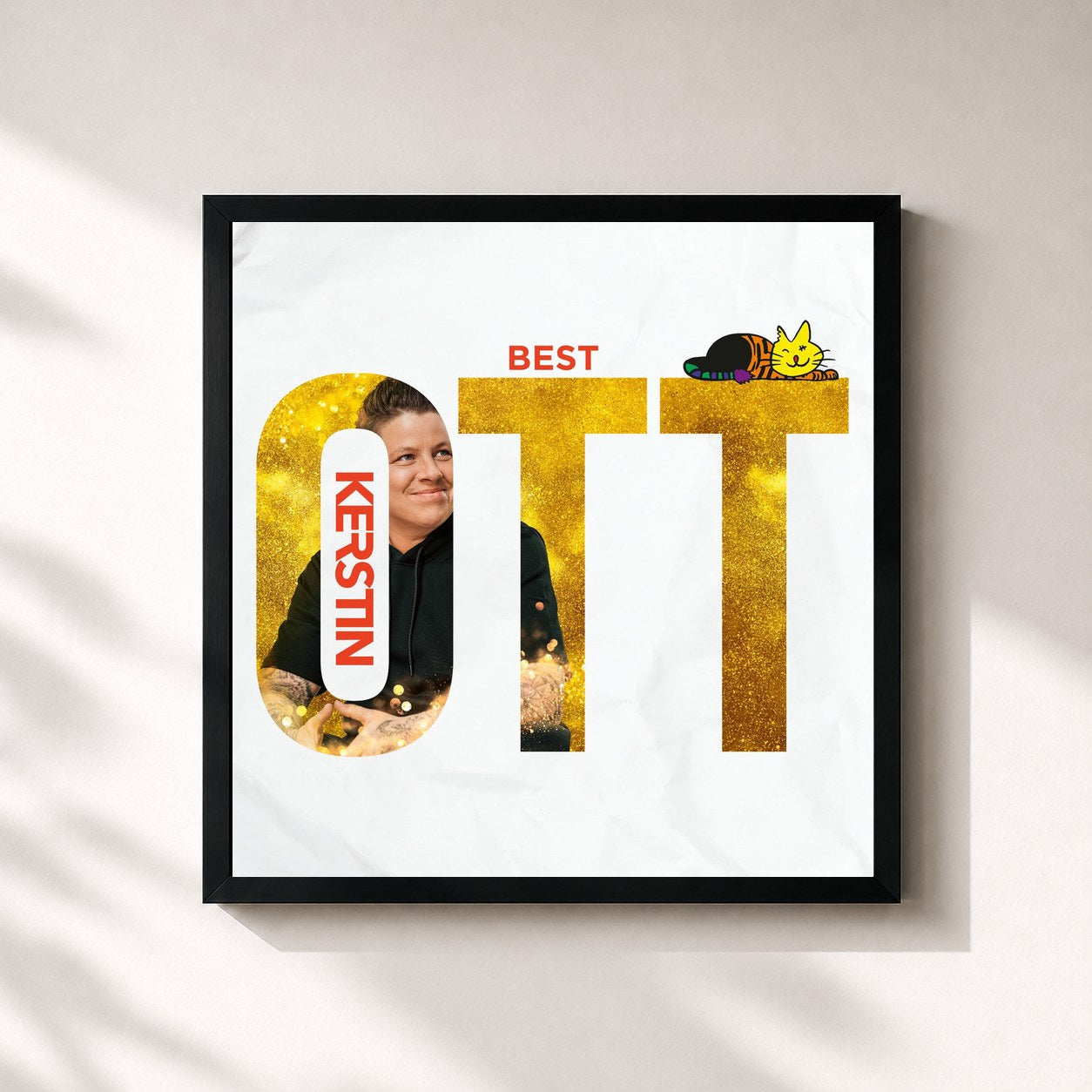 #noir Tableau carré de l'album Best OTT de Kerstin Ott, cadre noir 32x32 cm