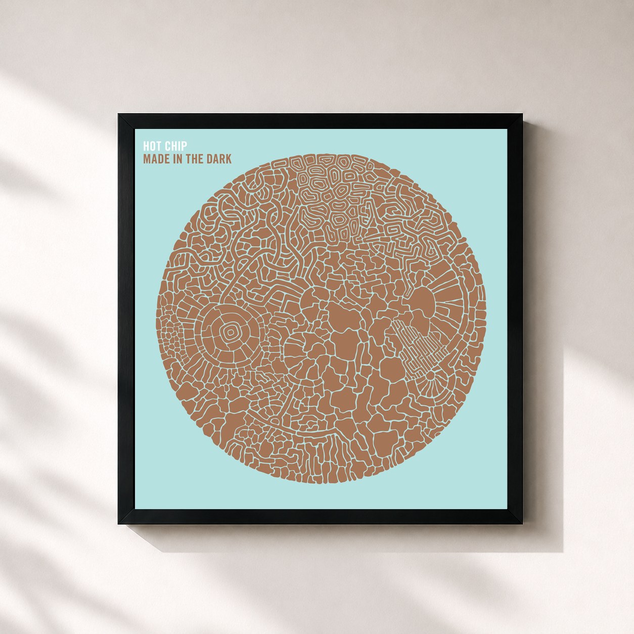 #noir Tableau carré de l'album Made In The Dark de Hot Chip, cadre noir 32x32 cm