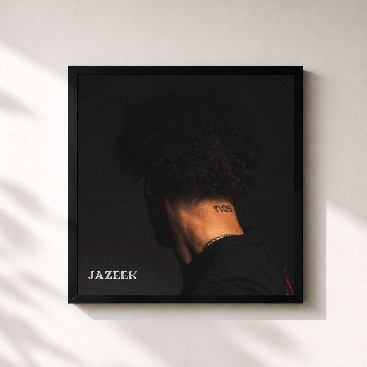 #noir Tableau carré de l'album 1709 de Jazeek, cadre noir 32x32 cm