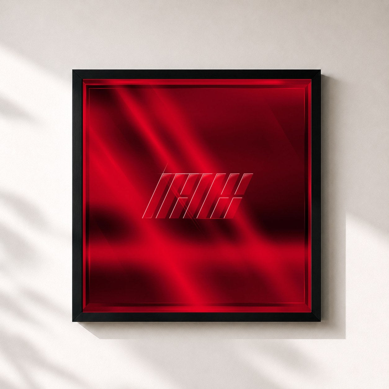 #noir Tableau carré de l'album NEW KIDS REPACKAGE : THE NEW KIDS de iKON, cadre noir 32x32 cm