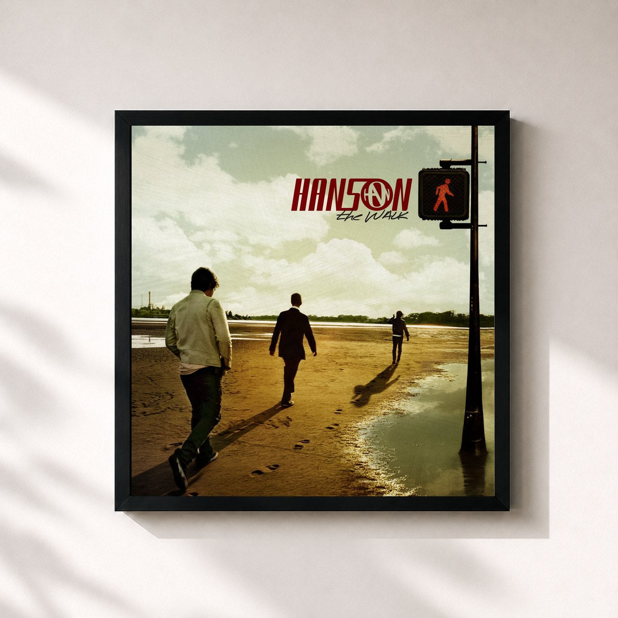 #noir Tableau carré de l'album The Walk de Hanson, cadre noir 32x32 cm