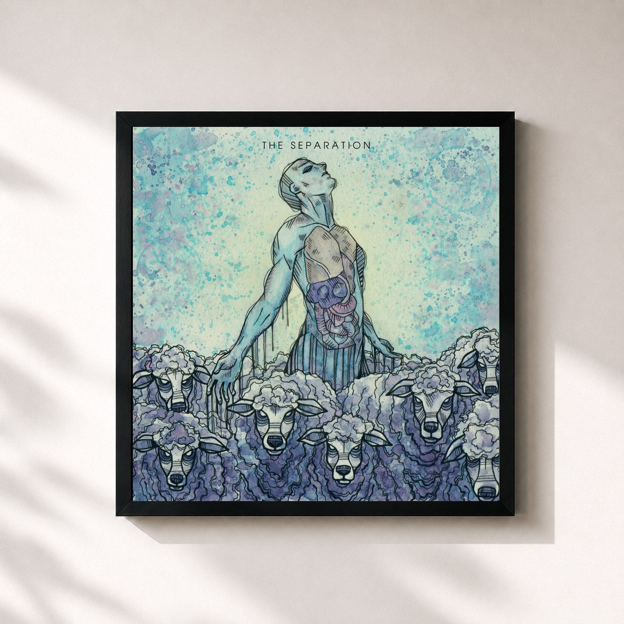 #noir Tableau carré de l'album The Separation de Jon Bellion, cadre noir 32x32 cm