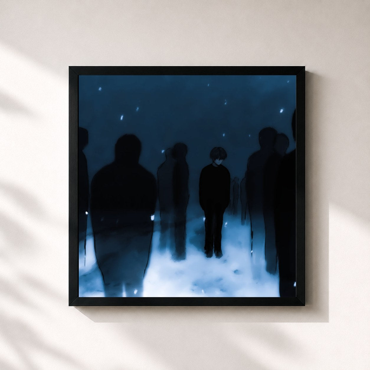 #noir Tableau carré de l'album Boyhood de Øneheart, cadre noir 32x32 cm