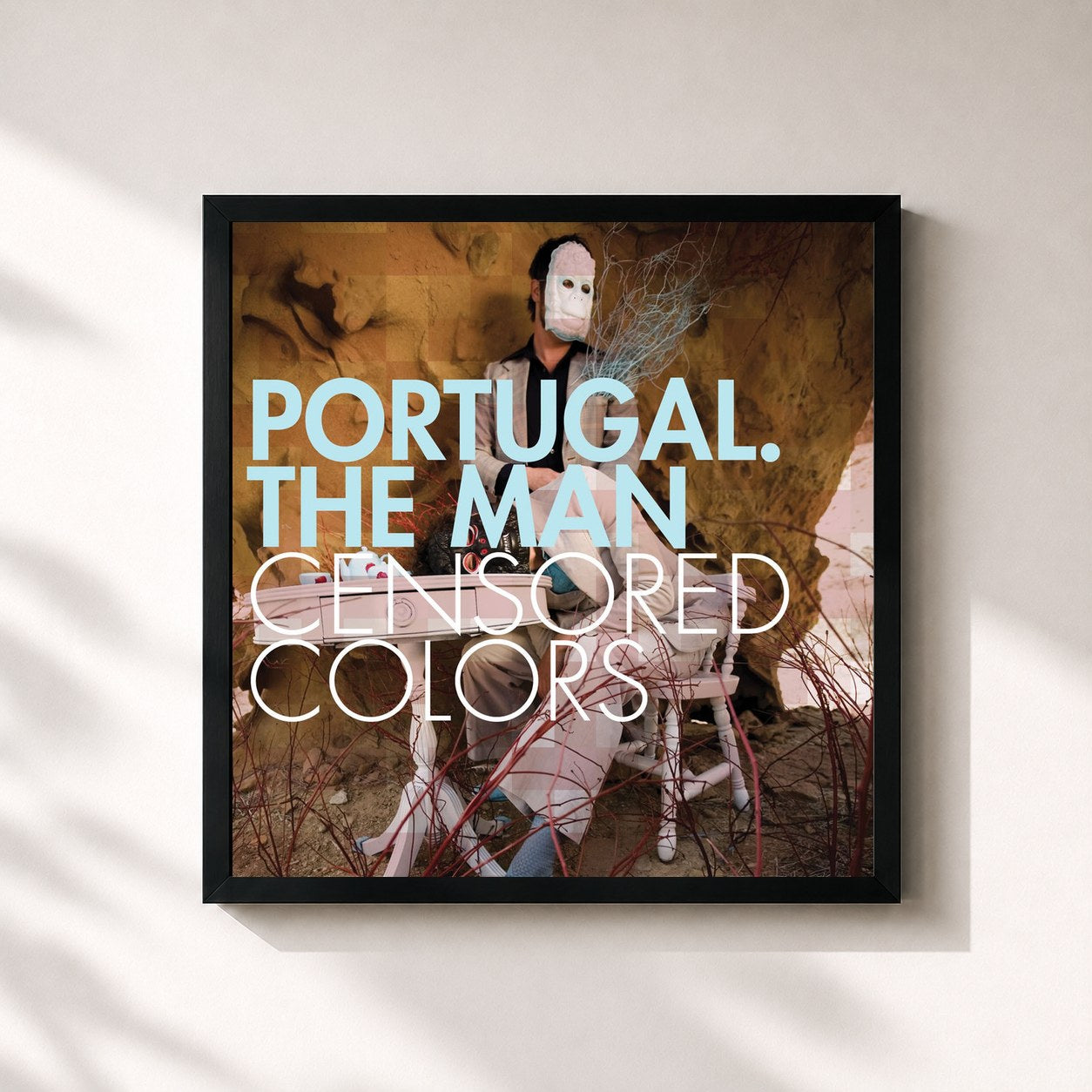 #noir Tableau carré de l'album Censored Colors de Portugal. The Man, cadre noir 32x32 cm