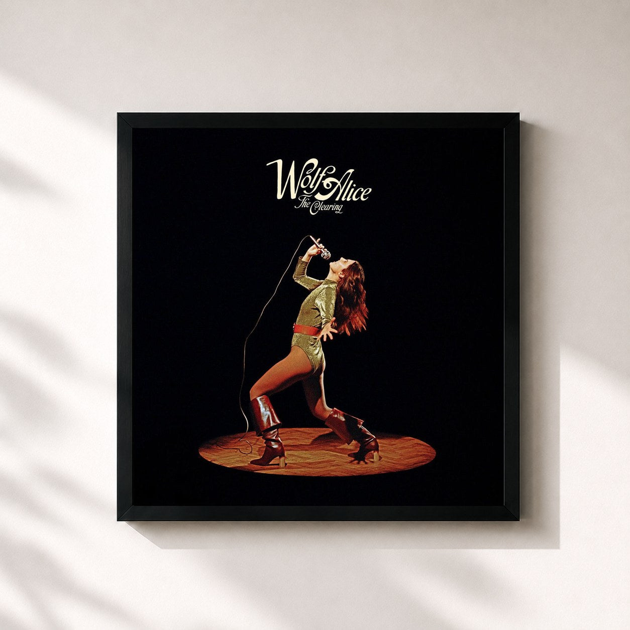 #noir Tableau carré de l'album The Clearing de Wolf Alice, cadre noir 32x32 cm