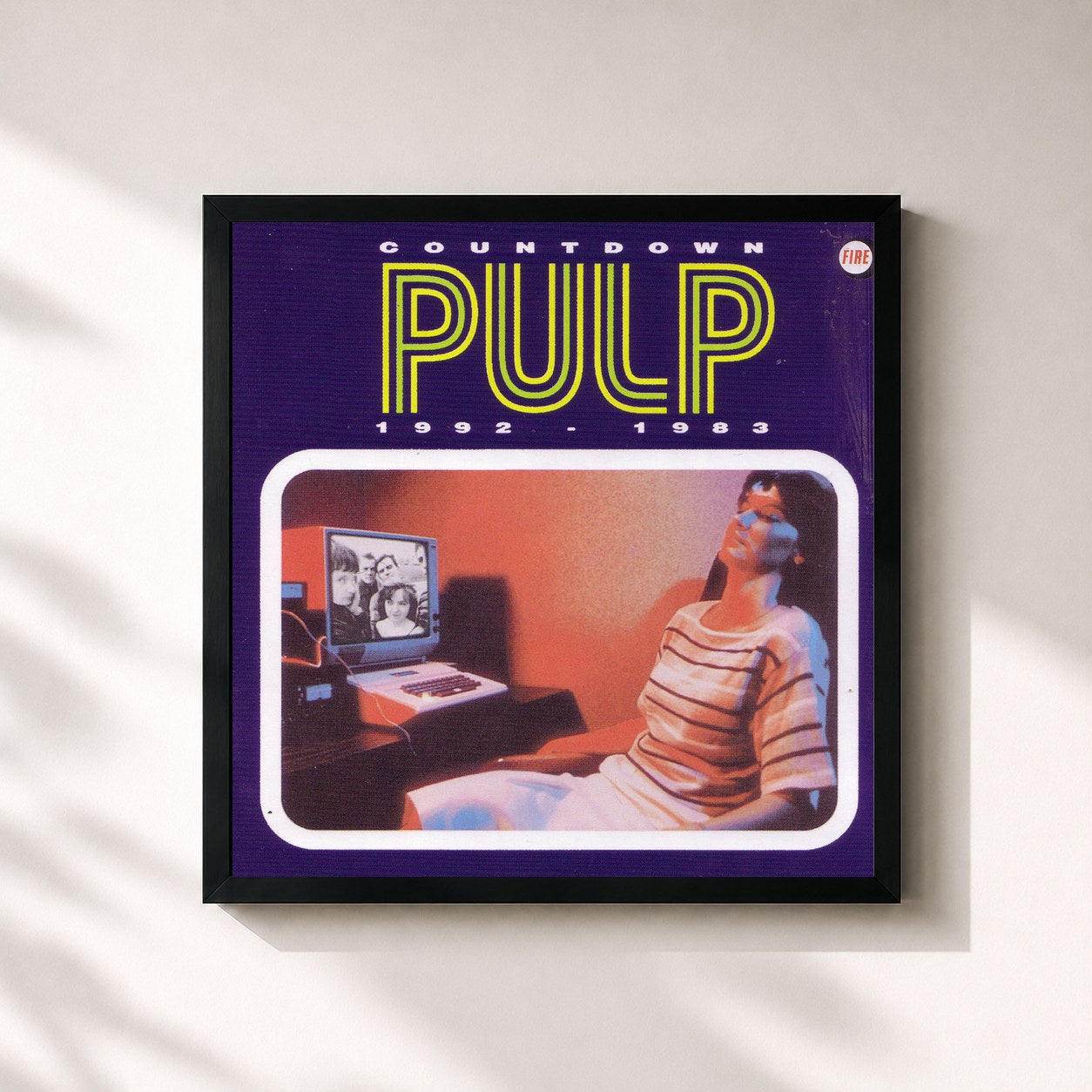 #noir Tableau carré de l'album Countdown: 1992-1983 de Pulp, cadre noir 32x32 cm