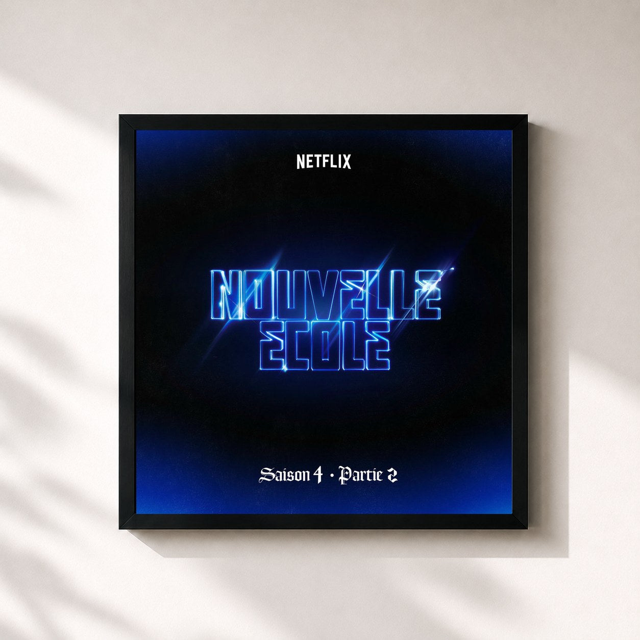 #noir Tableau carré de l'album Nouvelle École | Saison 4 | Partie 2 (Série Netflix) de Nouvelle Ecole, cadre noir 32x32 cm