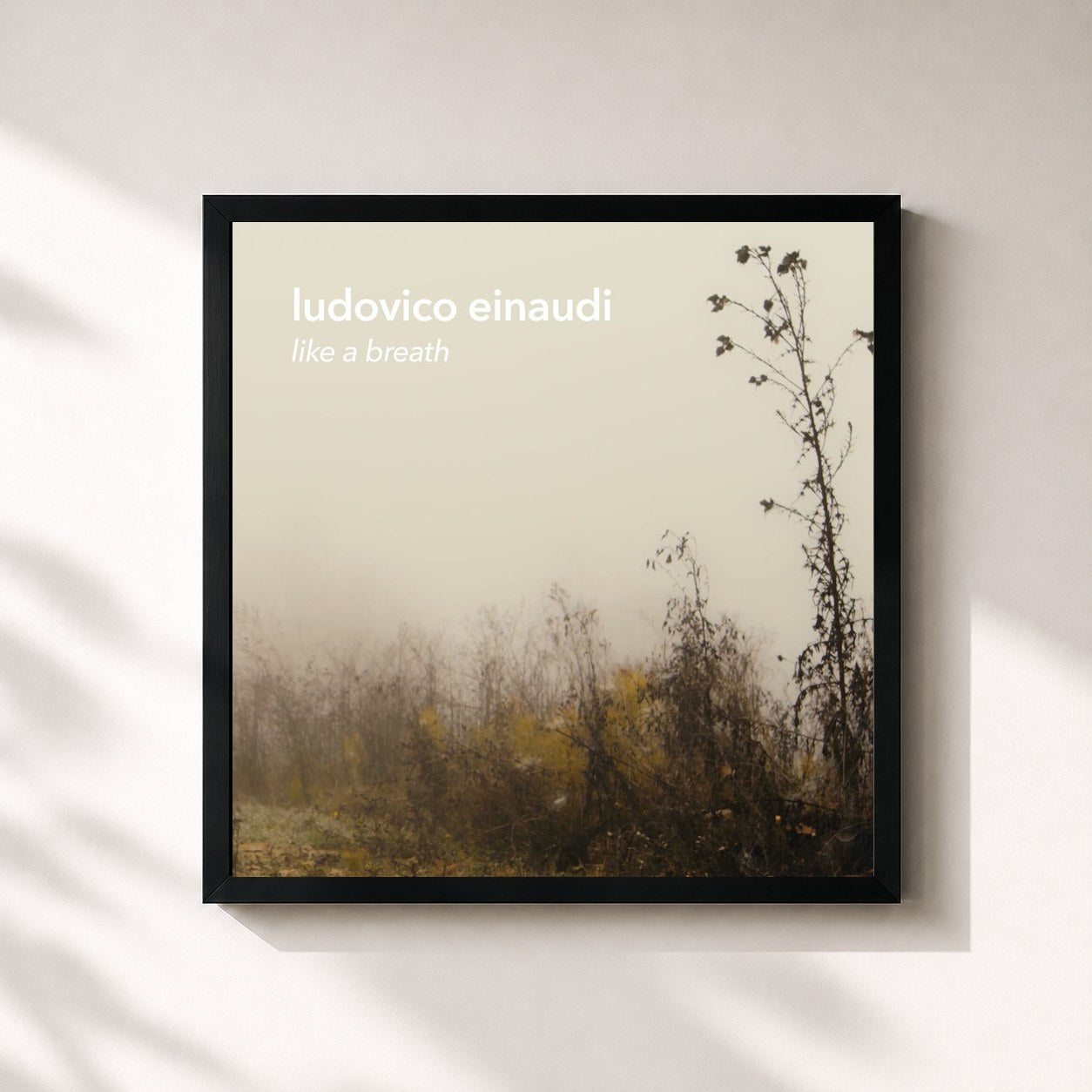 #noir Tableau carré de l'album Like A Breath de Ludovico Einaudi, cadre noir 32x32 cm