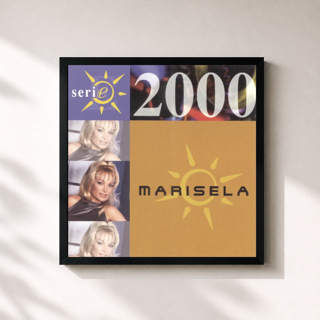 #noir Tableau carré de l'album Serie 2000 de Marisela, cadre noir 32x32 cm