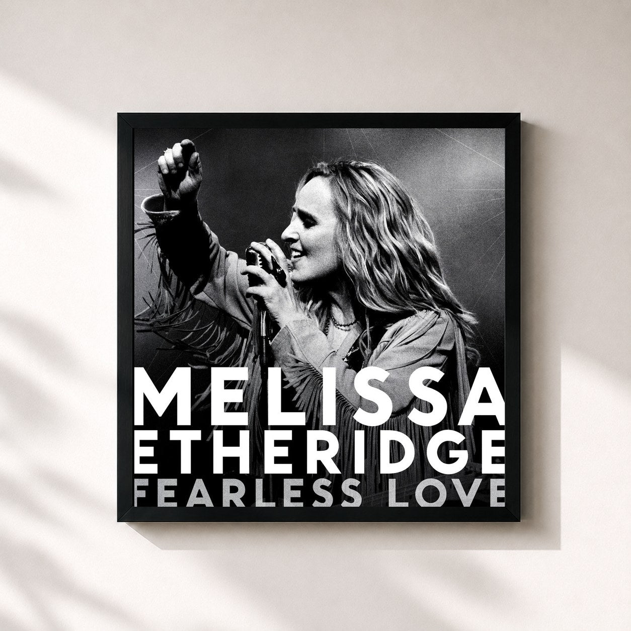 #noir Tableau carré de l'album Fearless Love de Melissa Etheridge, cadre noir 32x32 cm