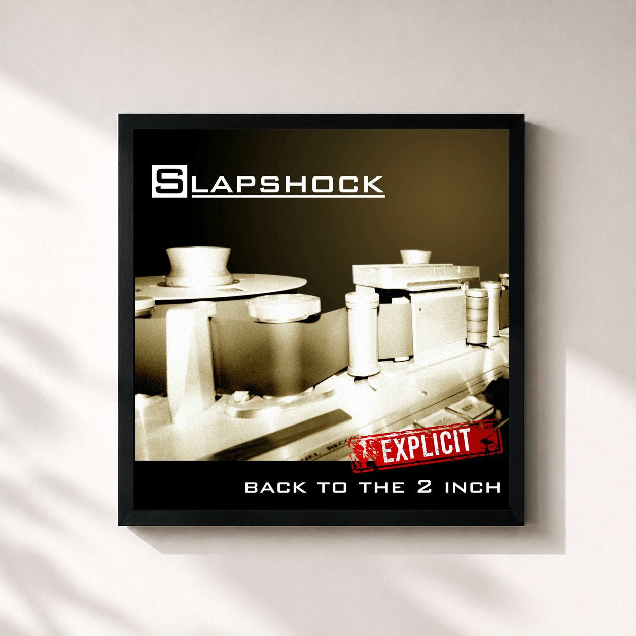 #noir Tableau carré de l'album Back to the 2 Inch de Slapshock, cadre noir 32x32 cm