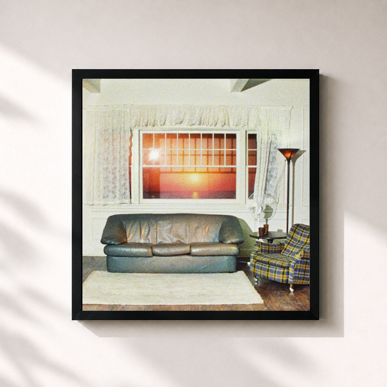 #noir Tableau carré de l'album Model de Wallows, cadre noir 32x32 cm