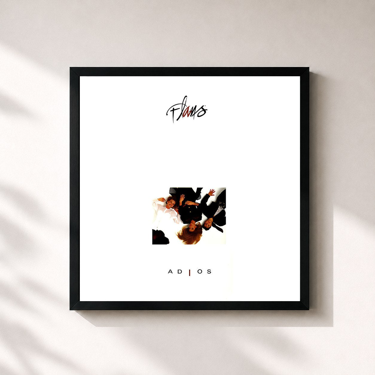 #noir Tableau carré de l'album Adiós de Flans, cadre noir 32x32 cm