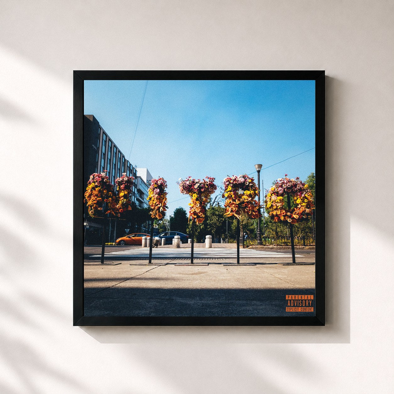 #noir Tableau carré de l'album Nitro de Jesse Baez, cadre noir 32x32 cm