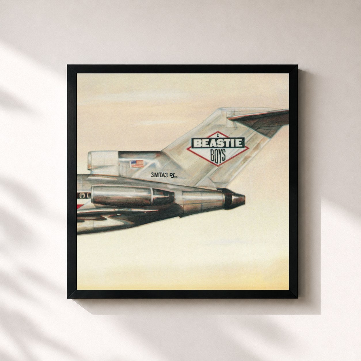 #noir Tableau carré de l'album Licensed To Ill de Beastie Boys, cadre noir 32x32 cm