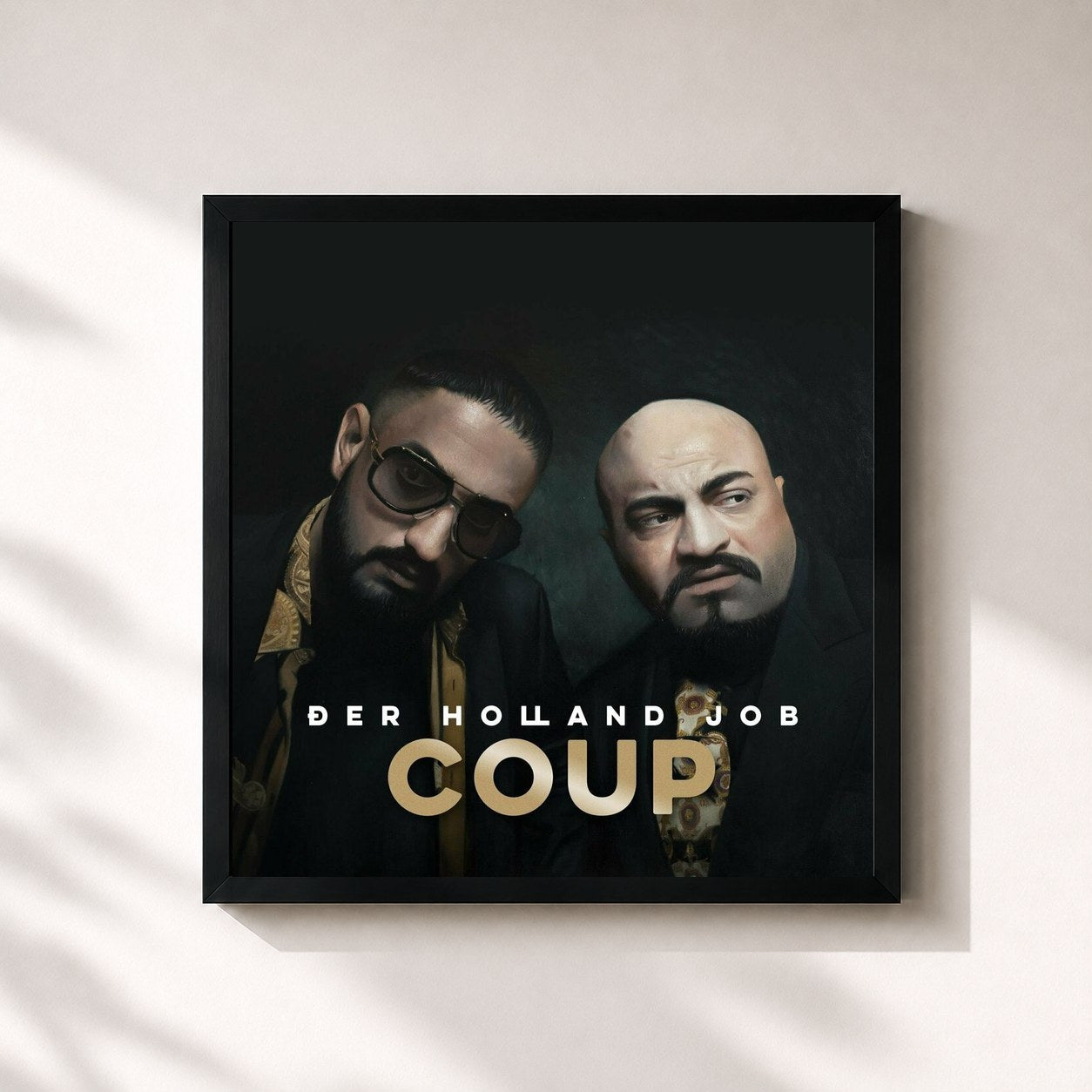 #noir Tableau carré de l'album Der Holland Job de Coup, cadre noir 32x32 cm