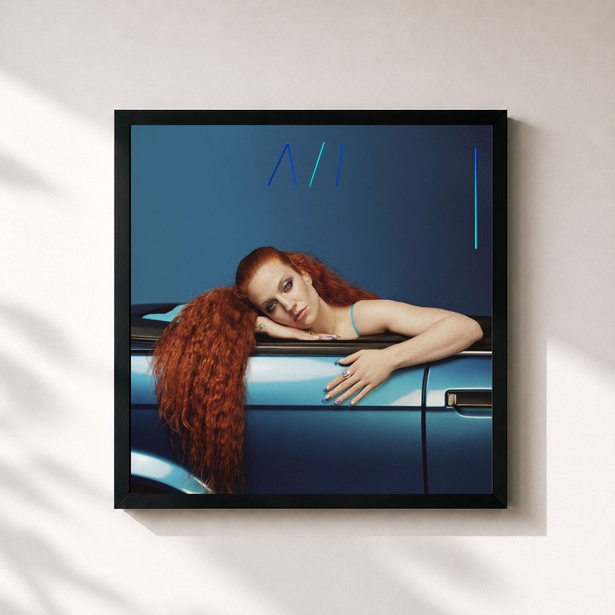 #noir Tableau carré de l'album Always in Between (Deluxe) de Jess Glynne, cadre noir 32x32 cm