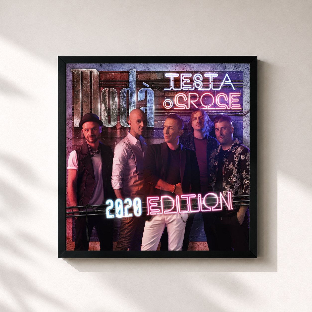 #noir Tableau carré de l'album Testa o croce (2020 Edition) de Modà, cadre noir 32x32 cm
