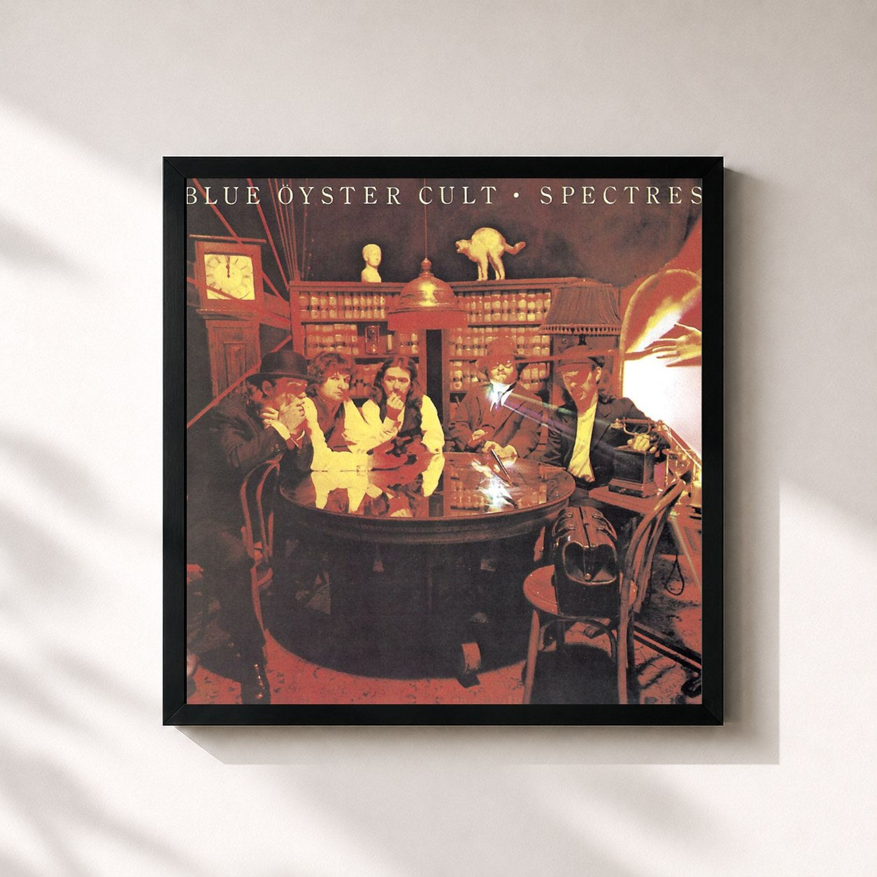 #noir Tableau carré de l'album Spectres de Blue Öyster Cult, cadre noir 32x32 cm
