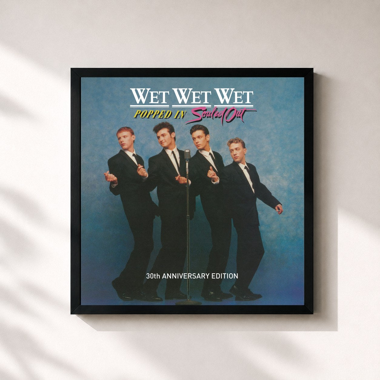 #noir Tableau carré de l'album Popped In Souled Out (30th Anniversary Edition) de Wet Wet Wet, cadre noir 32x32 cm