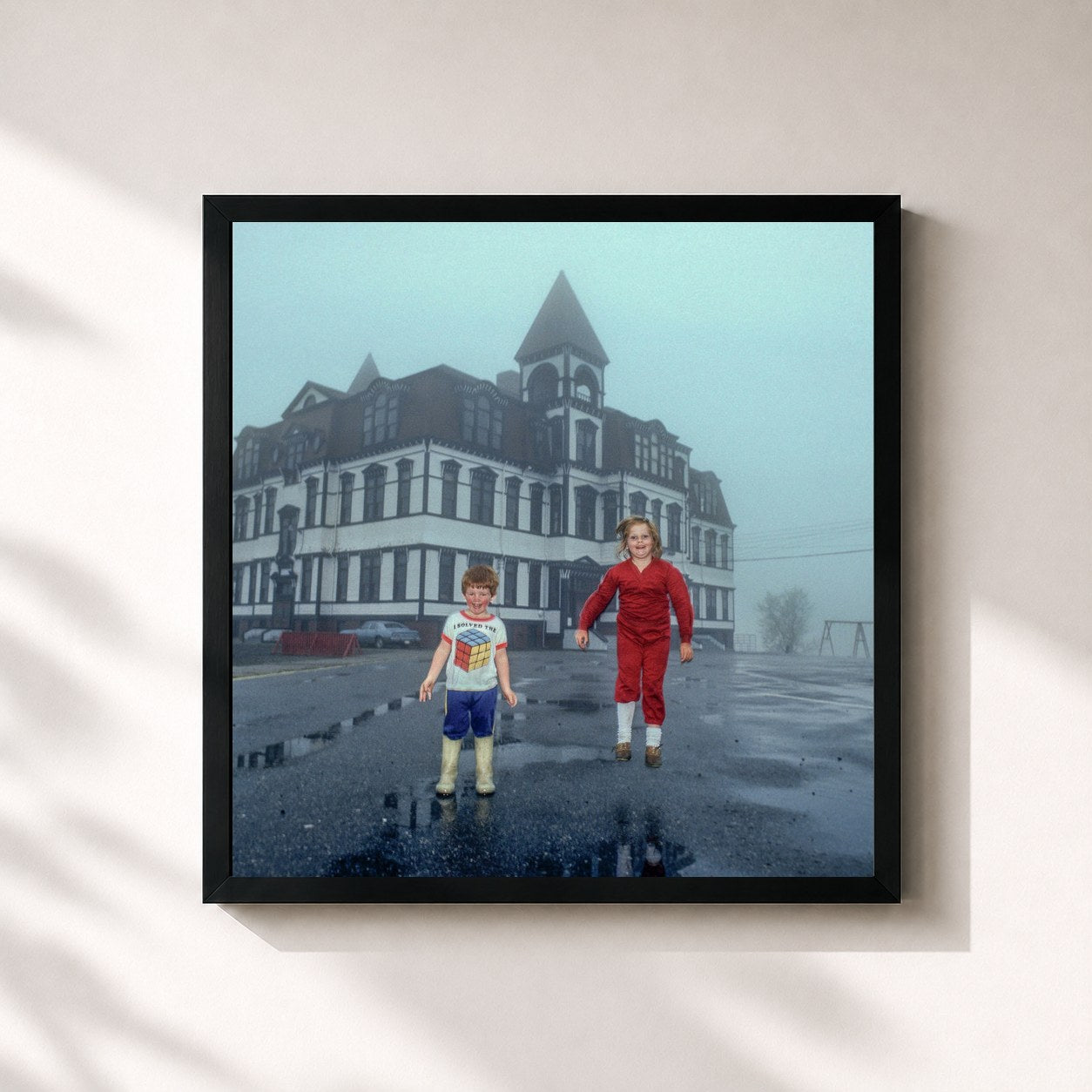 #noir Tableau carré de l'album Untourable Album de Men I Trust, cadre noir 32x32 cm