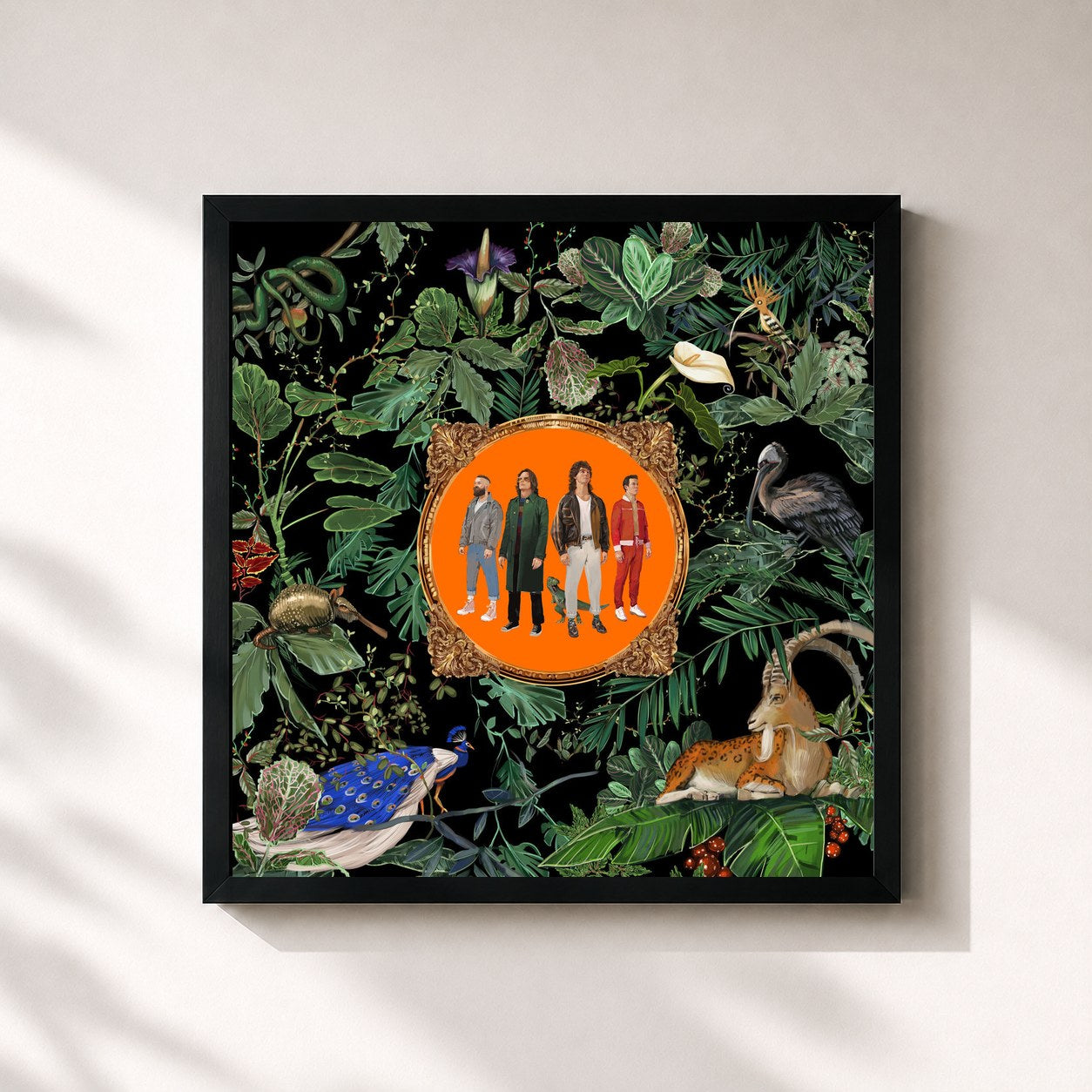 #noir Tableau carré de l'album Amazing Things de DON BROCO, cadre noir 32x32 cm