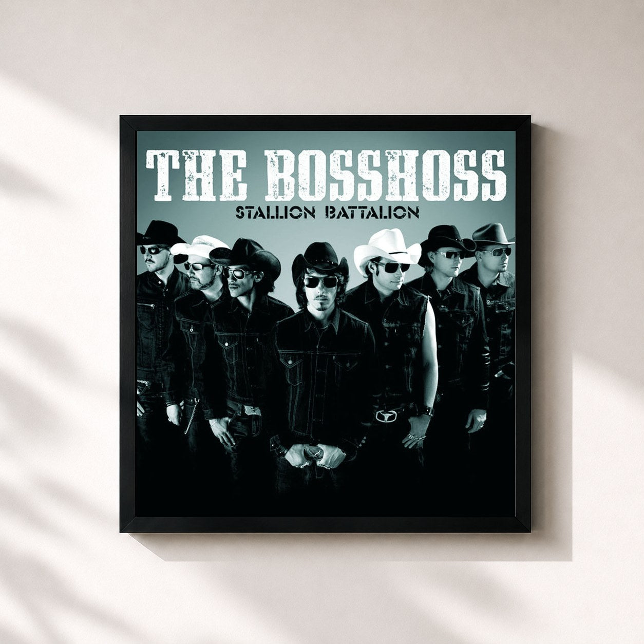 #noir Tableau carré de l'album Stallion Battalion (Online Version) de The BossHoss, cadre noir 32x32 cm