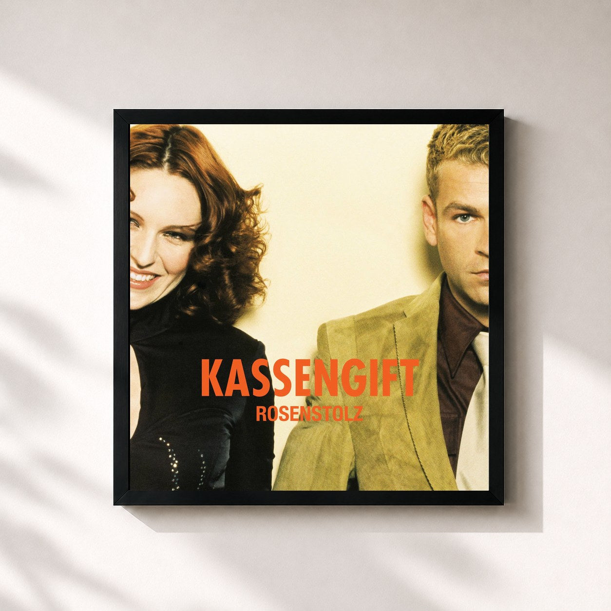 #noir Tableau carré de l'album Kassengift (Extended Edition) de Rosenstolz, cadre noir 32x32 cm