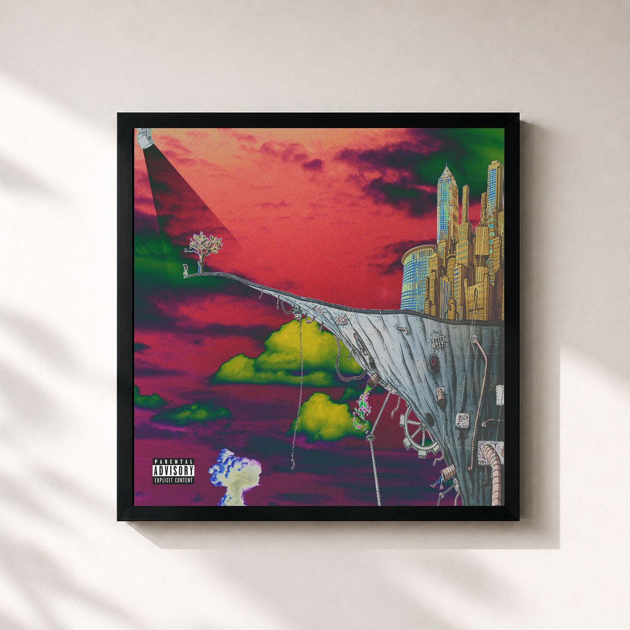#noir Tableau carré de l'album General Admission (Deluxe) de mgk, cadre noir 32x32 cm